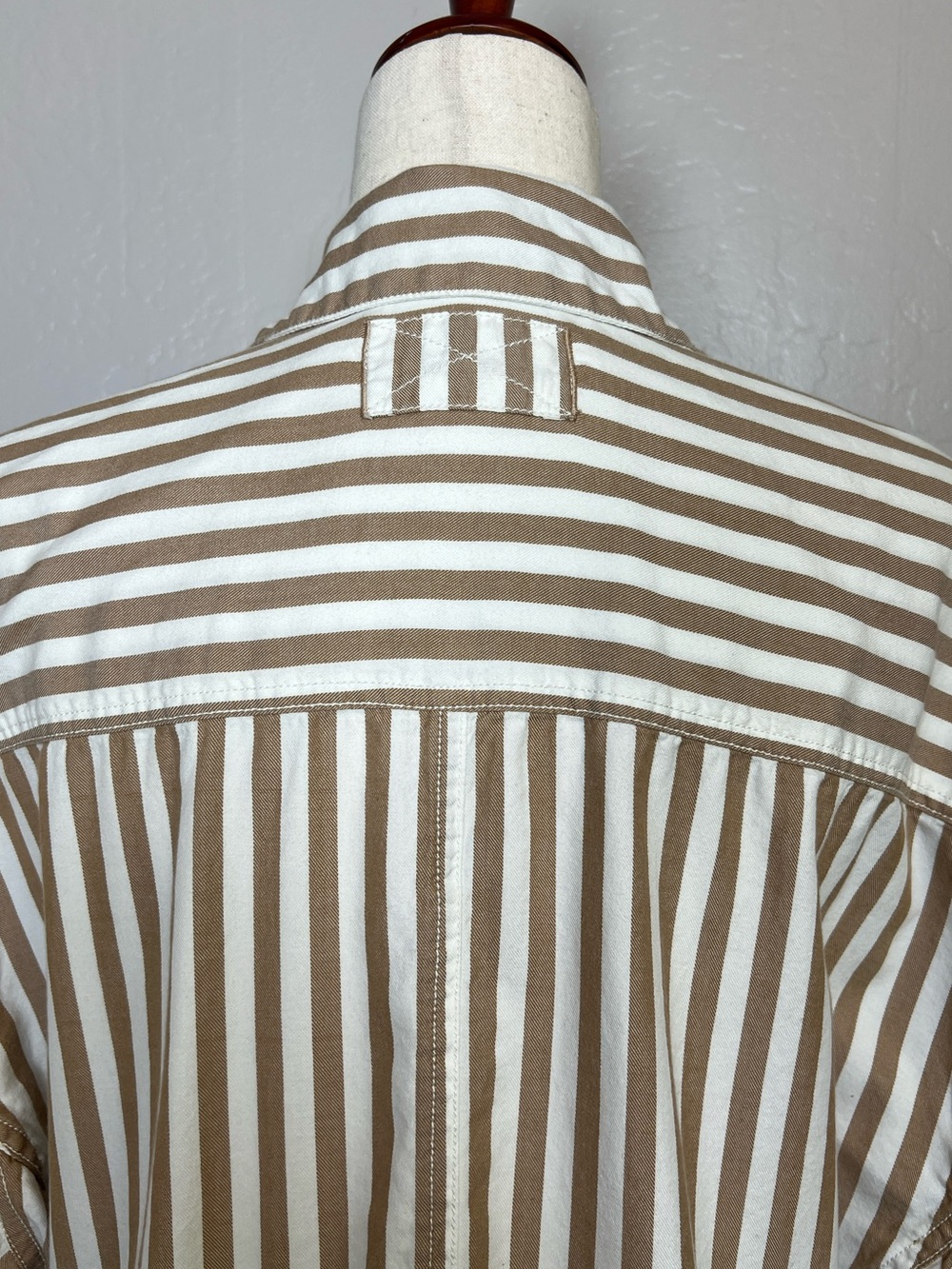 FREE PEOPLE Women’s Size S Striped Bailey Ruffle Hem Button-Up Cropped Shirt - Picture 10 of 16